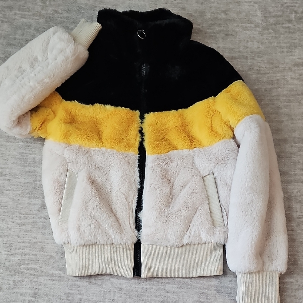 Urban Republic Black, Yellow, and Cream Puffer Jacket - Picture 4 of 4